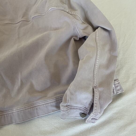 Womens Sonoma Plus Light Lavender Button Cropped Jean Jacket 1X Lilac Comfort - Picture 5 of 5